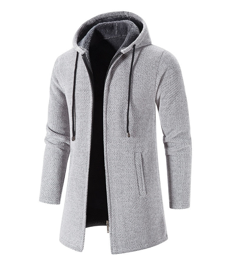 Long Hooded Jacket | Cotton-Polyester Blend | Winter Warmth