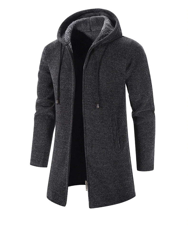 Long Hooded Jacket | Cotton-Polyester Blend | Winter Warmth