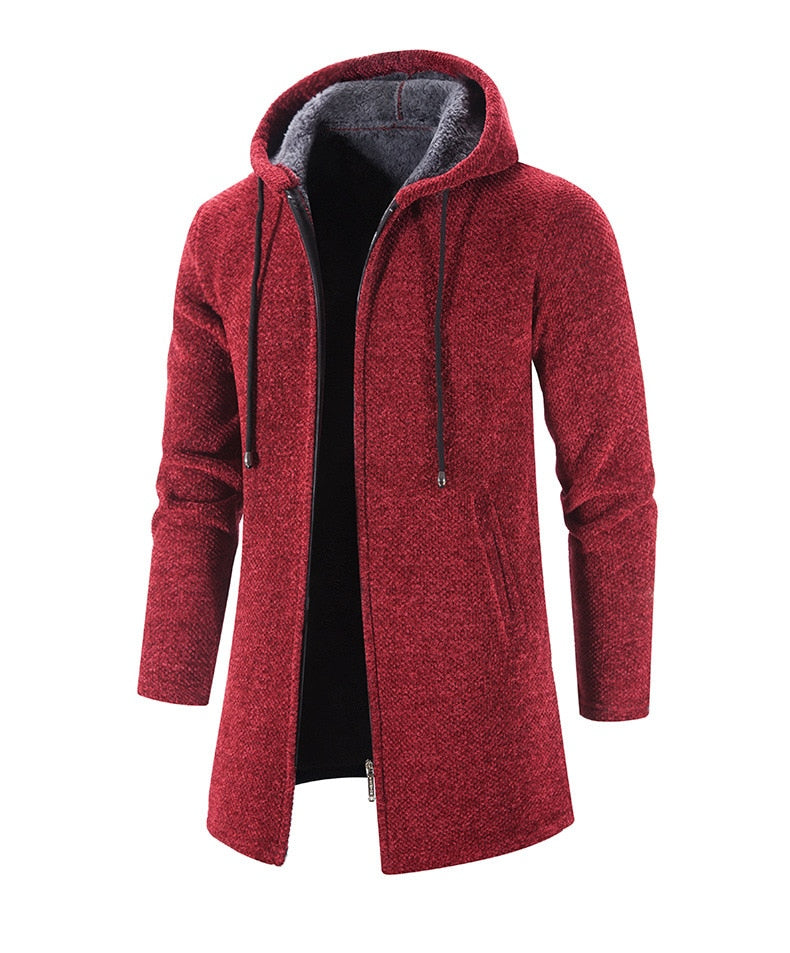 Long Hooded Jacket | Cotton-Polyester Blend | Winter Warmth
