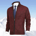 Slim-Fit Zip-Up Cardigan Jacket | Wool & Polyester | Warm and Stylish