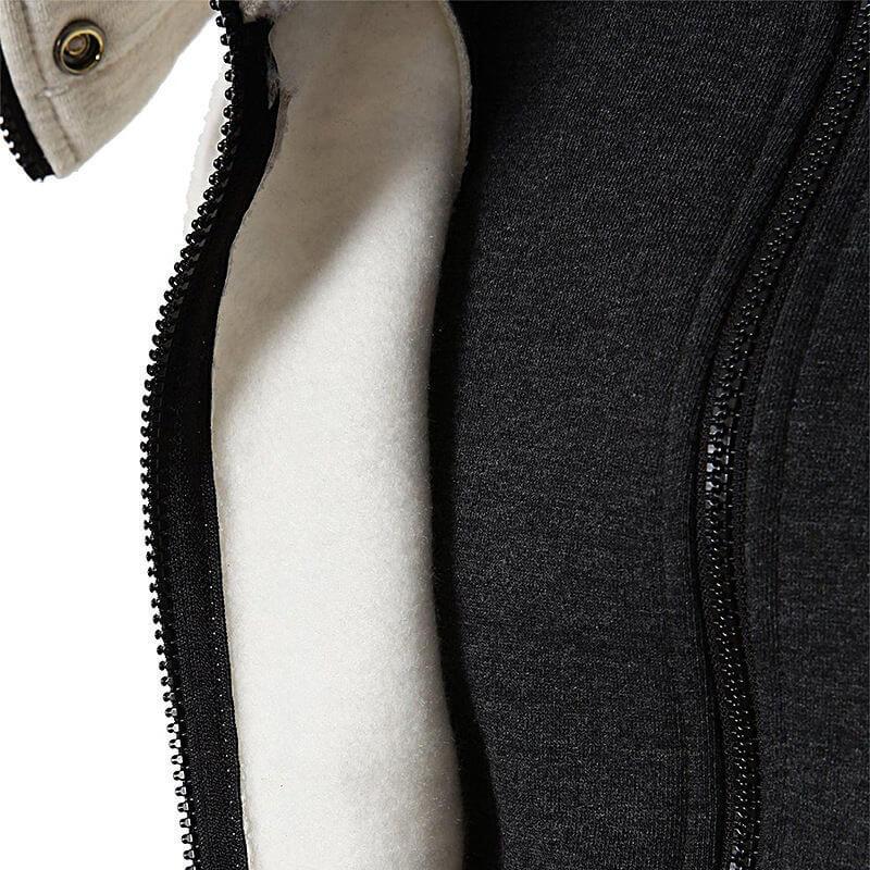 Two-Tone Zip-Up Hoodie | Fleece | Warm & Stylish