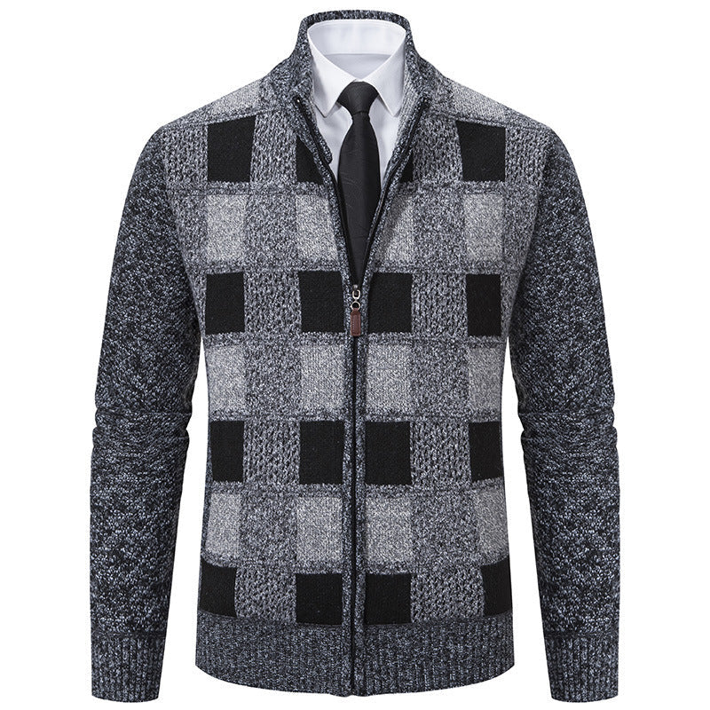 Plaid Knitted Cardigan | Cotton Blend | Timeless Design