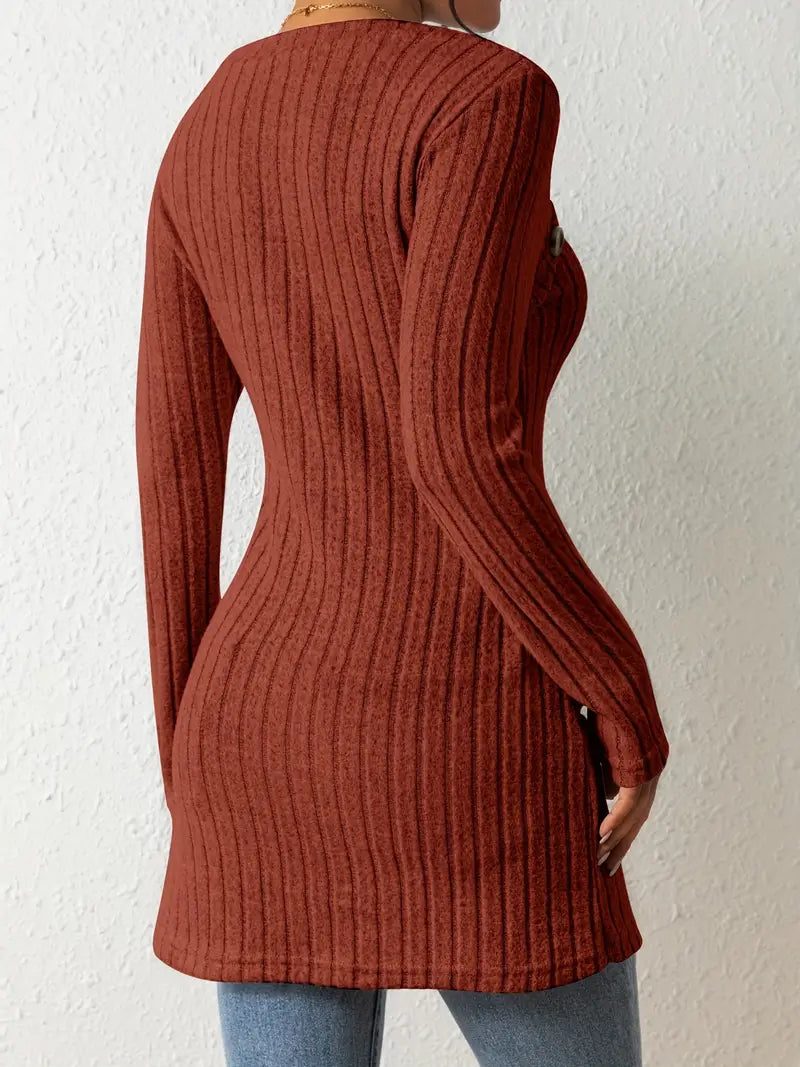 Ribbed Knit Sweater | Long-Sleeve | Stylish and Comfortable