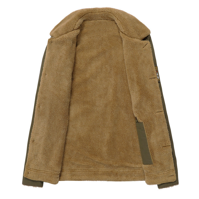 Sherpa-Lined Military Jacket | Cotton Blend | Durable Winter Style