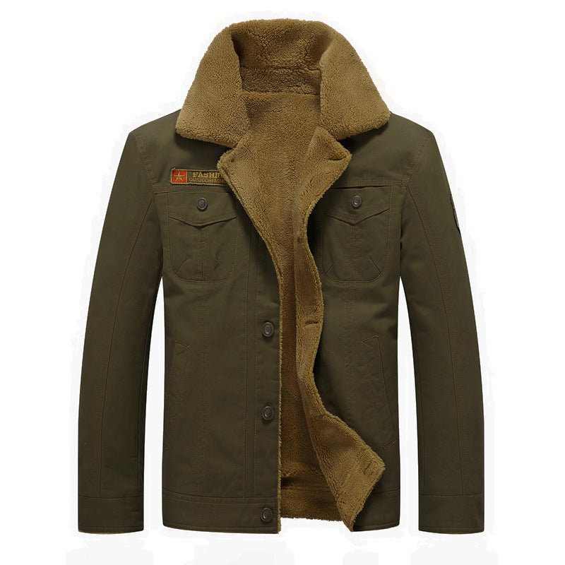 Sherpa-Lined Military Jacket | Cotton Blend | Durable Winter Style