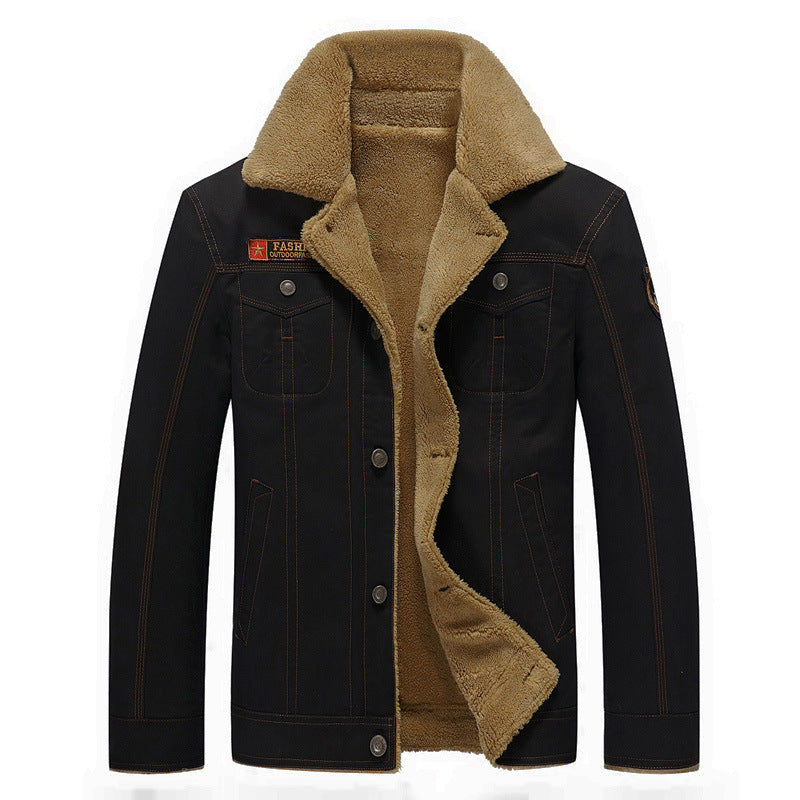 Sherpa-Lined Military Jacket | Cotton Blend | Durable Winter Style