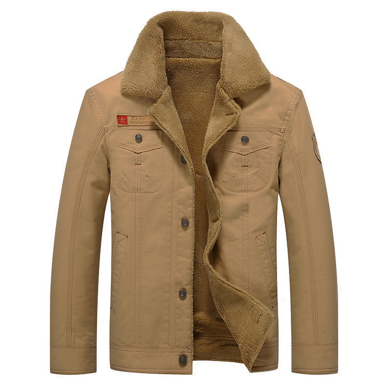 Sherpa-Lined Military Jacket | Cotton Blend | Durable Winter Style
