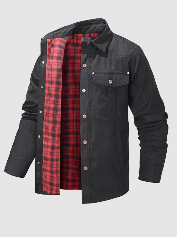Fleece-Lined Shirt Jacket | Durable & Warm | Outdoor & Casual Wear