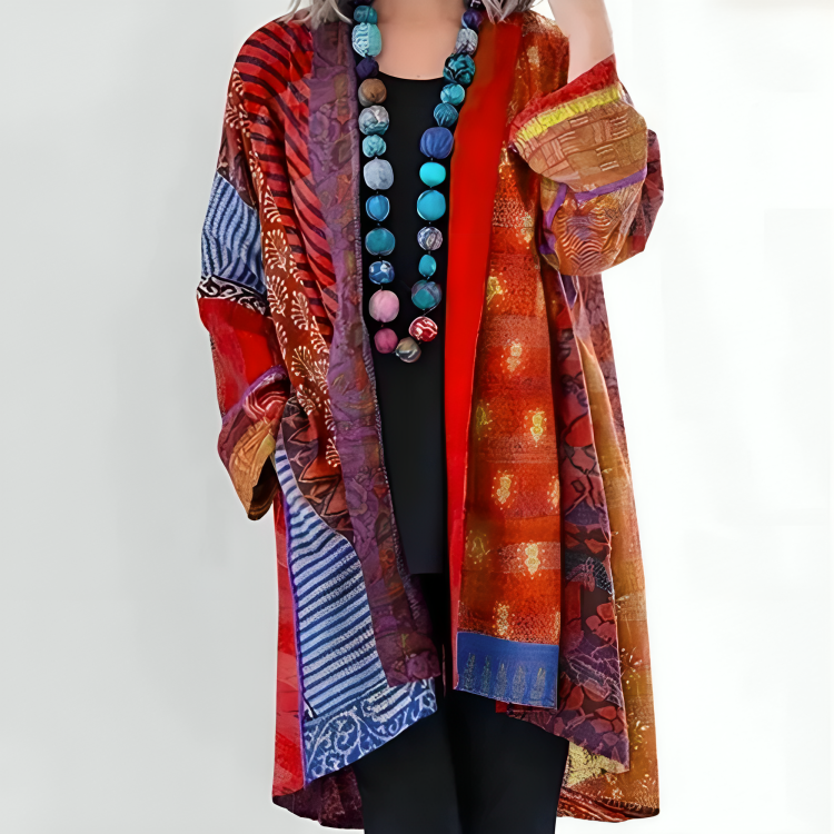 Bohemian Patchwork Kimono | Lightweight & Colourful | Women’s Statement Layer