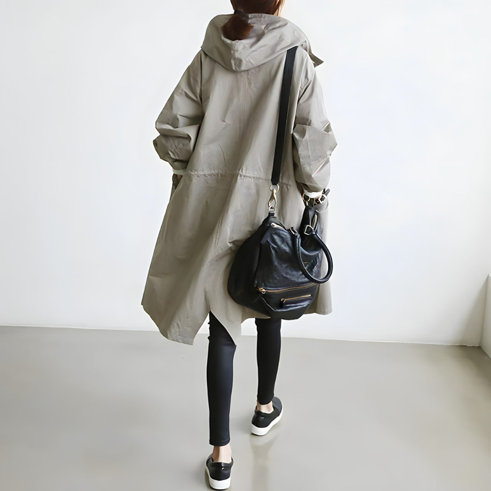 Oversized Hooded Trench Coat | Lightweight and Relaxed Fit | Stylish and Practical