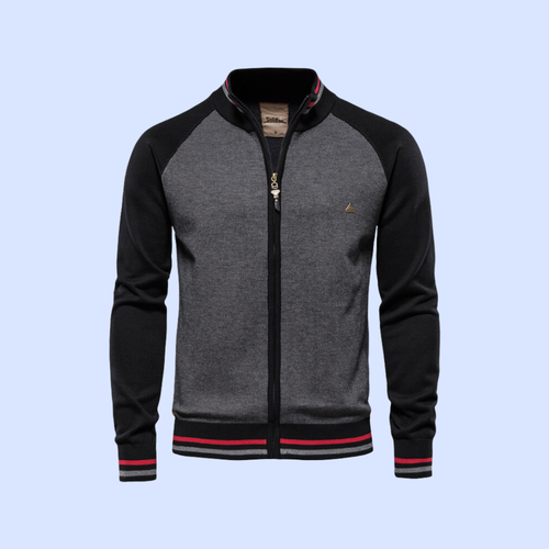 Color-Block Zip-Up Cardigan | Sporty Style | Modern Comfort