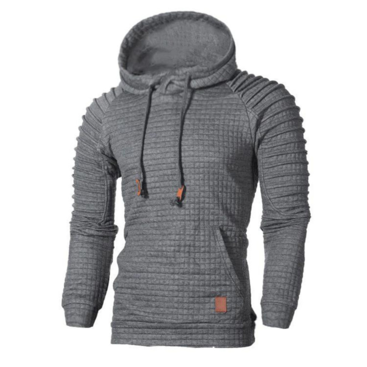 Textured Pullover Hoodie | Ribbed Sleeves | Stylish and Comfortable