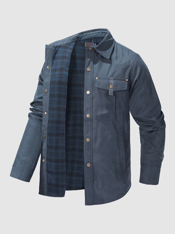 Fleece-Lined Shirt Jacket | Durable & Warm | Outdoor & Casual Wear