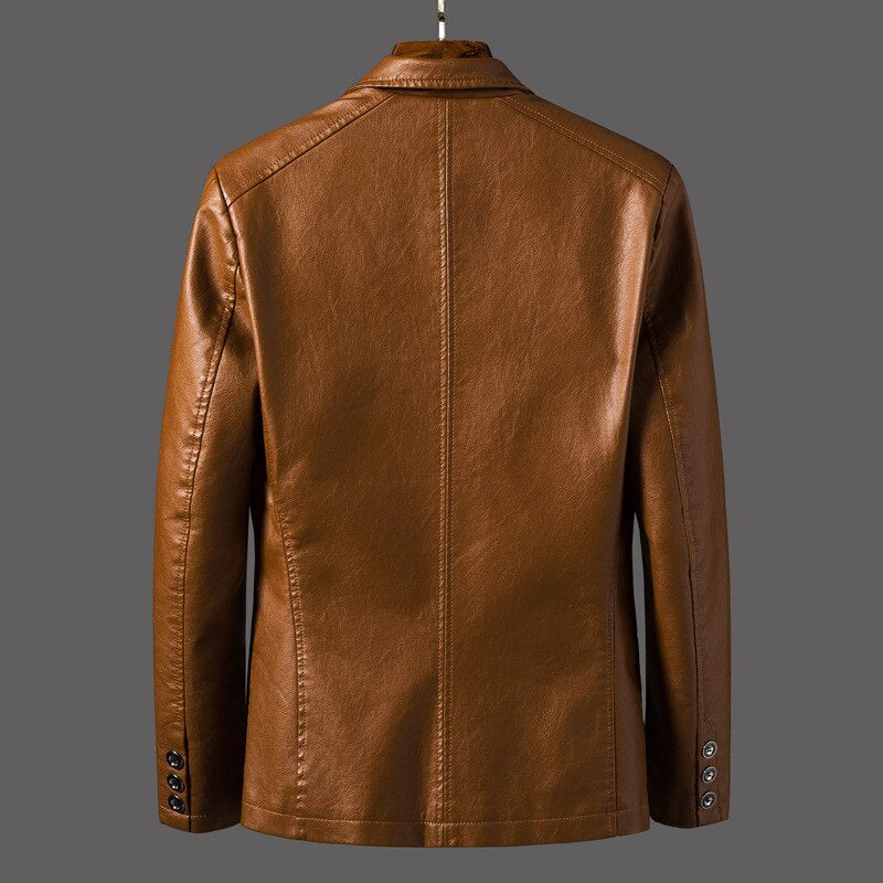 Faux Leather Blazer | Tailored Fit | Stylish and Versatile