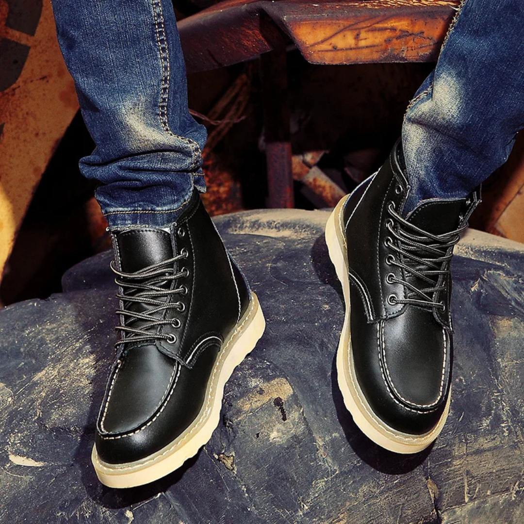 Lace-Up Leather Boots | Durable Design | Rugged and Stylish