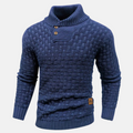 Men’s Button-Up Knit Sweater | Basket Weave Texture | Smart Casual Wear