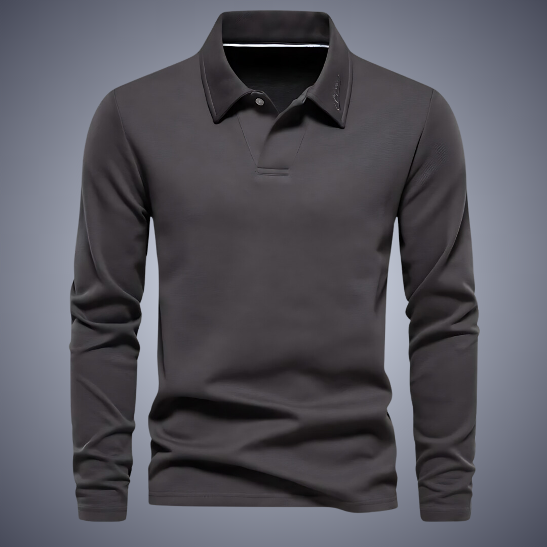 Men's Long-Sleeve Polo Shirt | Classic Fit | Soft Cotton Blend