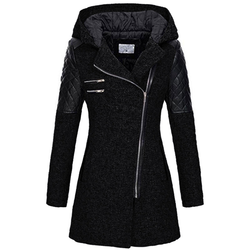 Asymmetric Long Coat | Hooded Design | Warm and Stylish