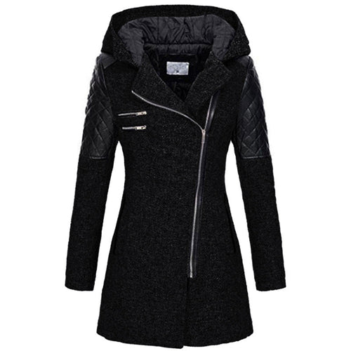 Asymmetric Long Coat | Hooded Design | Warm and Stylish