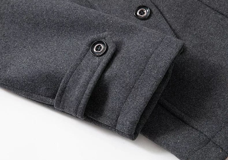 Men's Double-Layer Wool Coat | Warm & Versatile | Classic Peacoat Design