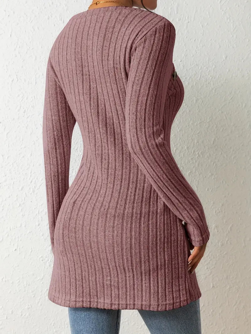 Ribbed Knit Sweater | Long-Sleeve | Stylish and Comfortable