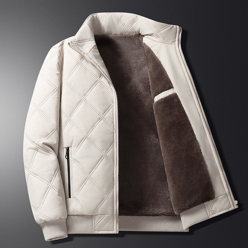 Men's Quilted Jacket | Faux Fur Lining | Winter Warmth