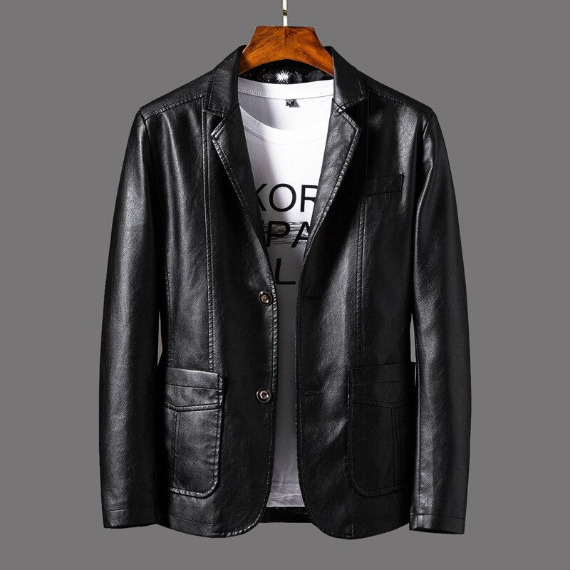 Faux Leather Blazer | Tailored Fit | Stylish and Versatile