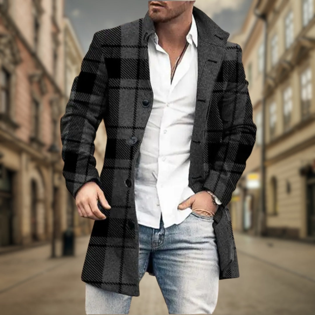Longline Wool-Blend Coat | Tailored Fit | Timeless Elegance