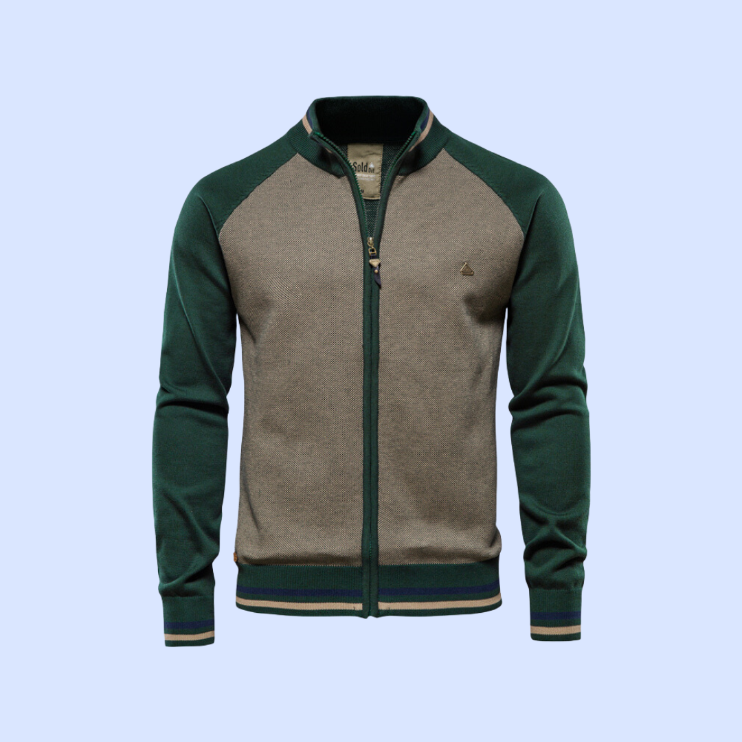 Color-Block Zip-Up Cardigan | Sporty Style | Modern Comfort