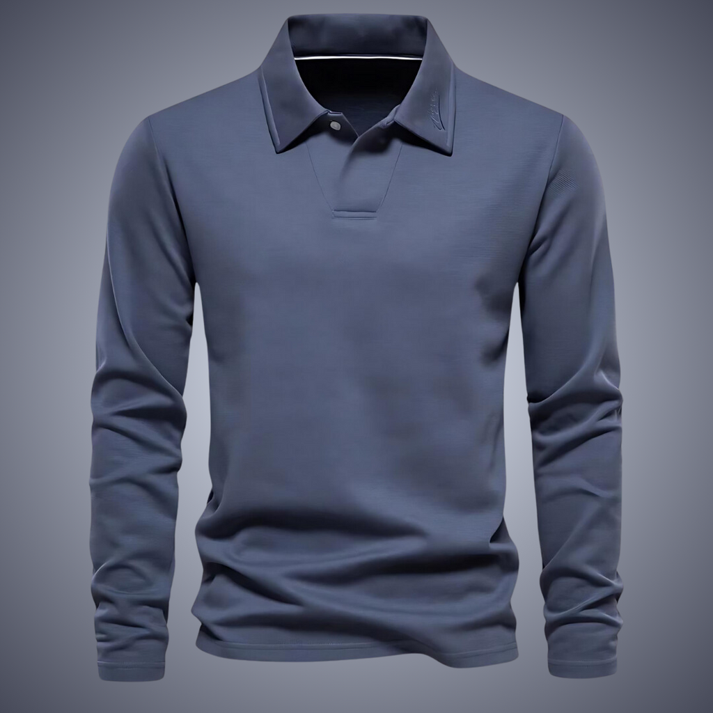 Men's Long-Sleeve Polo Shirt | Classic Fit | Soft Cotton Blend