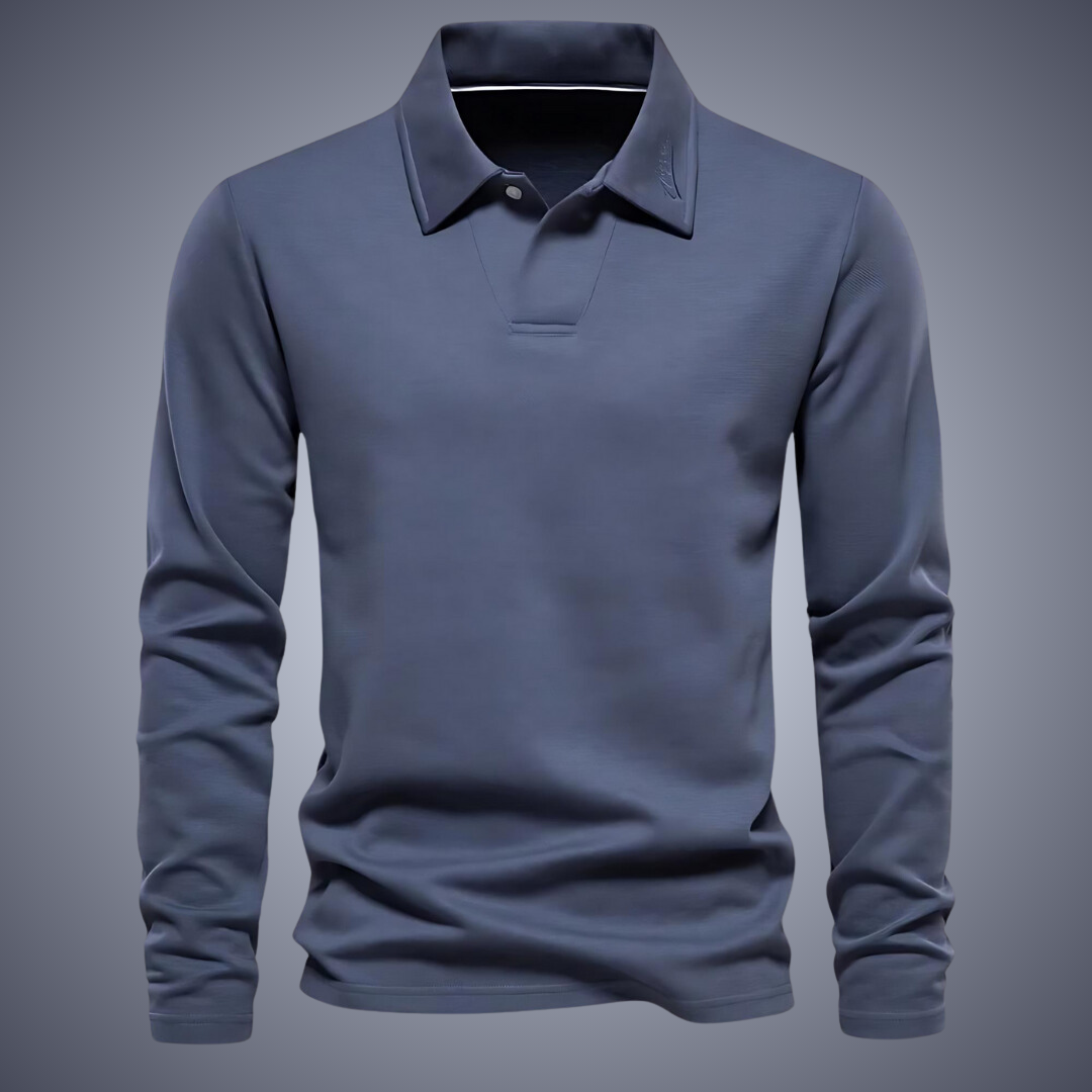 Men's Long-Sleeve Polo Shirt | Classic Fit | Soft Cotton Blend