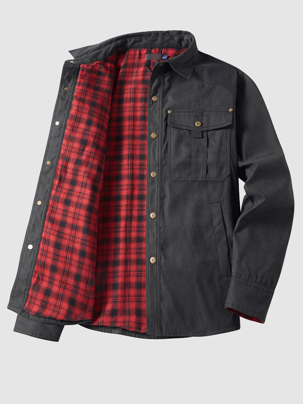 Fleece-Lined Shirt Jacket | Durable & Warm | Outdoor & Casual Wear