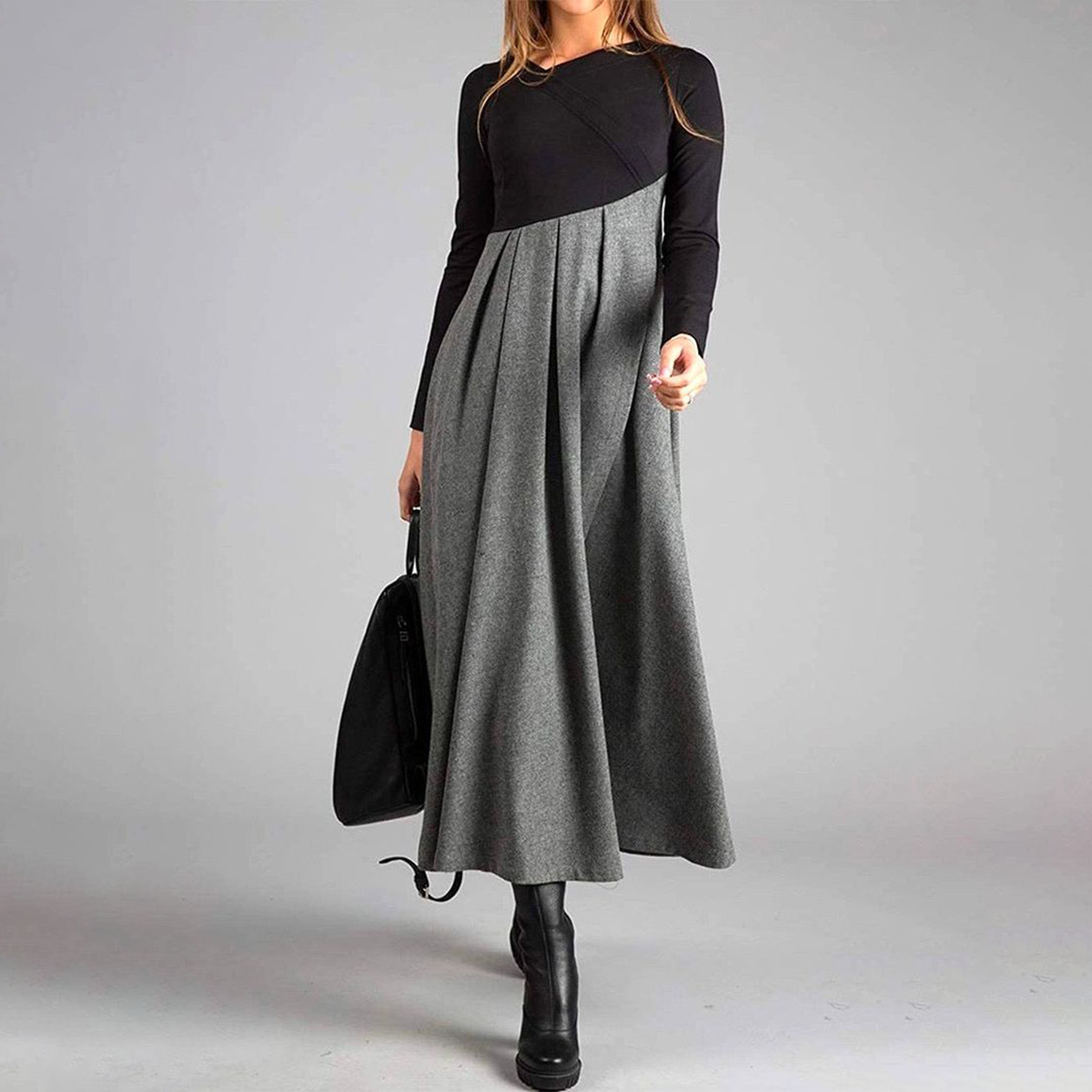 Color-Block Maxi Dress | Fit-and-Flare | Elegant and Timeless