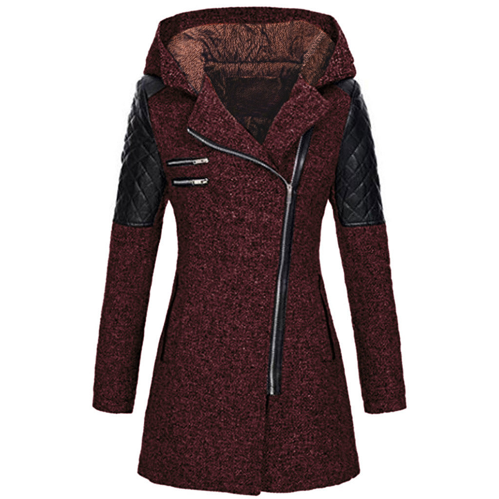 Asymmetric Long Coat | Hooded Design | Warm and Stylish