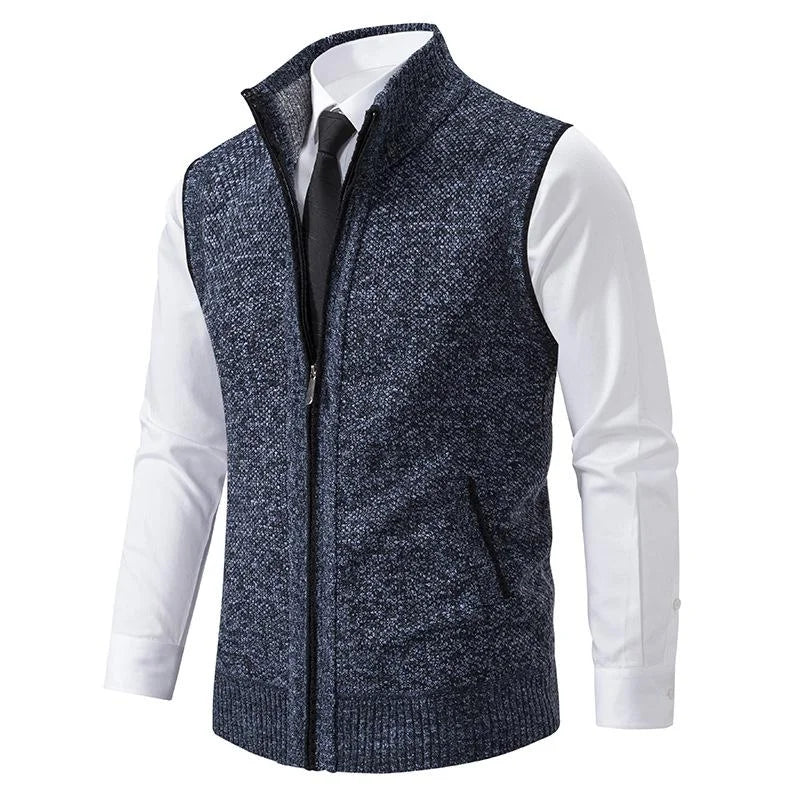 Tweed Zip-Up Vest | Classic Design | Warm and Polished