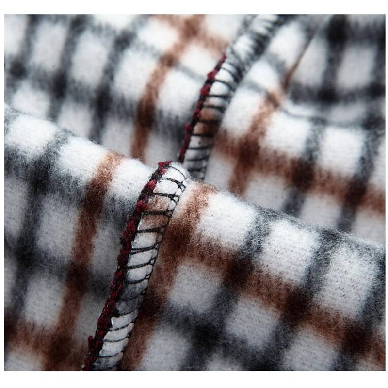 Color-Block Knit Cardigan | Plaid Lined | Modern Style