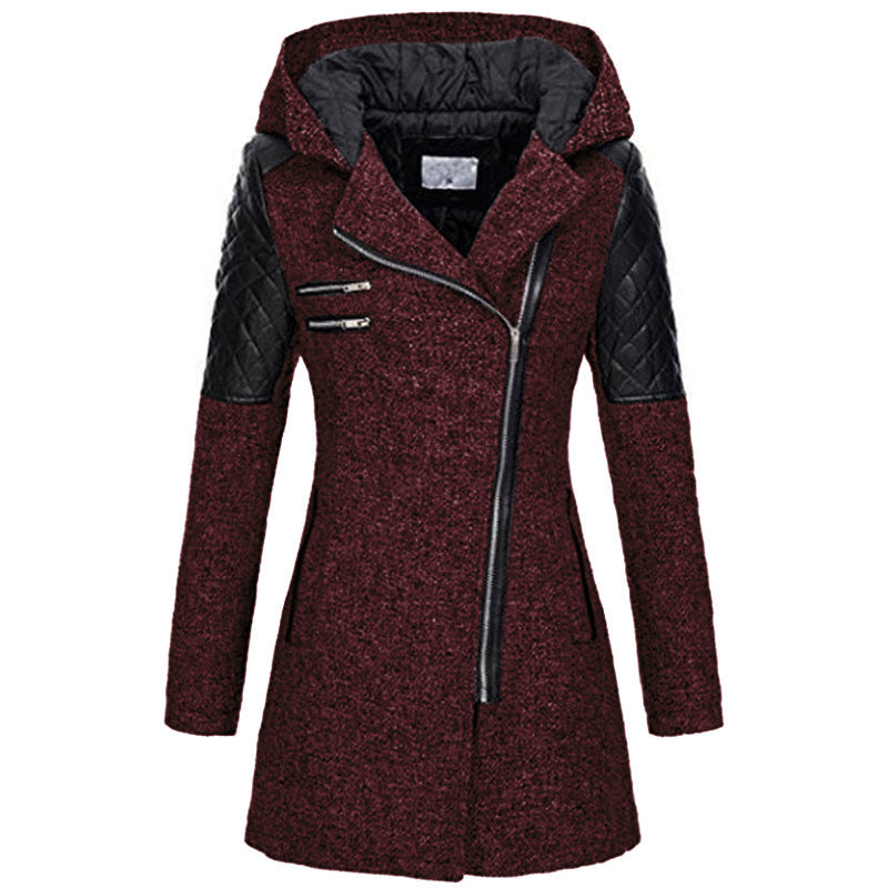 Asymmetric Long Coat | Hooded Design | Warm and Stylish