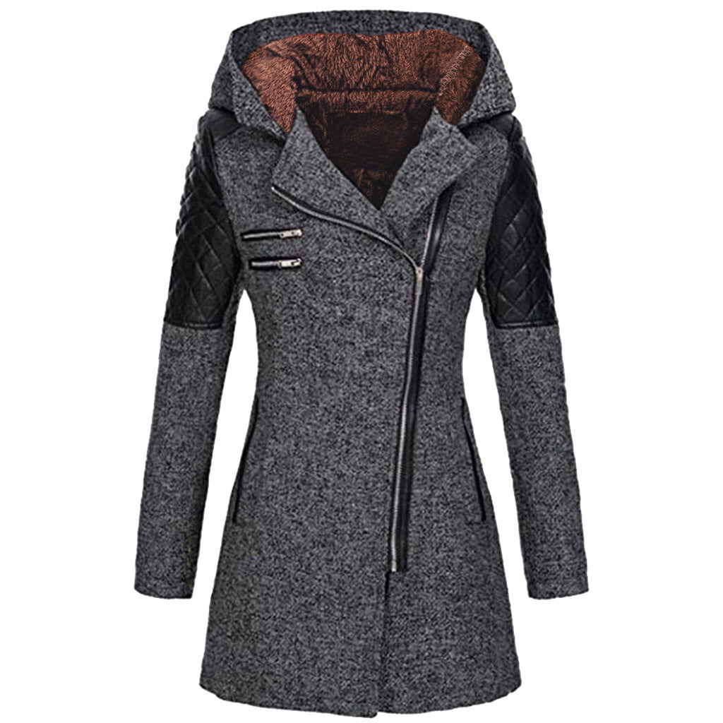 Asymmetric Long Coat | Hooded Design | Warm and Stylish