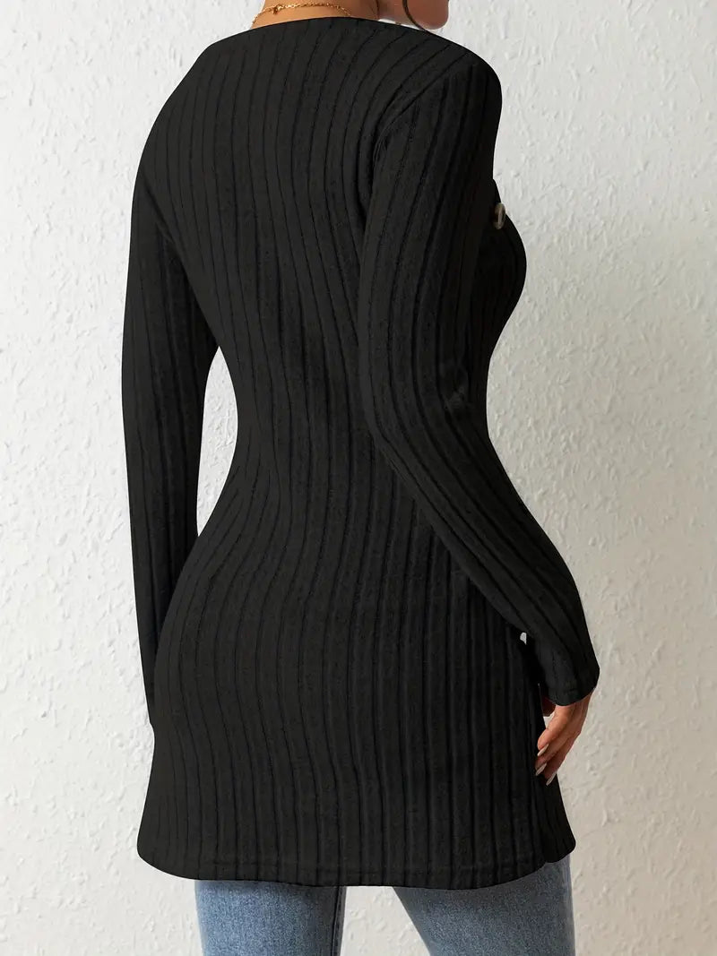 Ribbed Knit Sweater | Long-Sleeve | Stylish and Comfortable