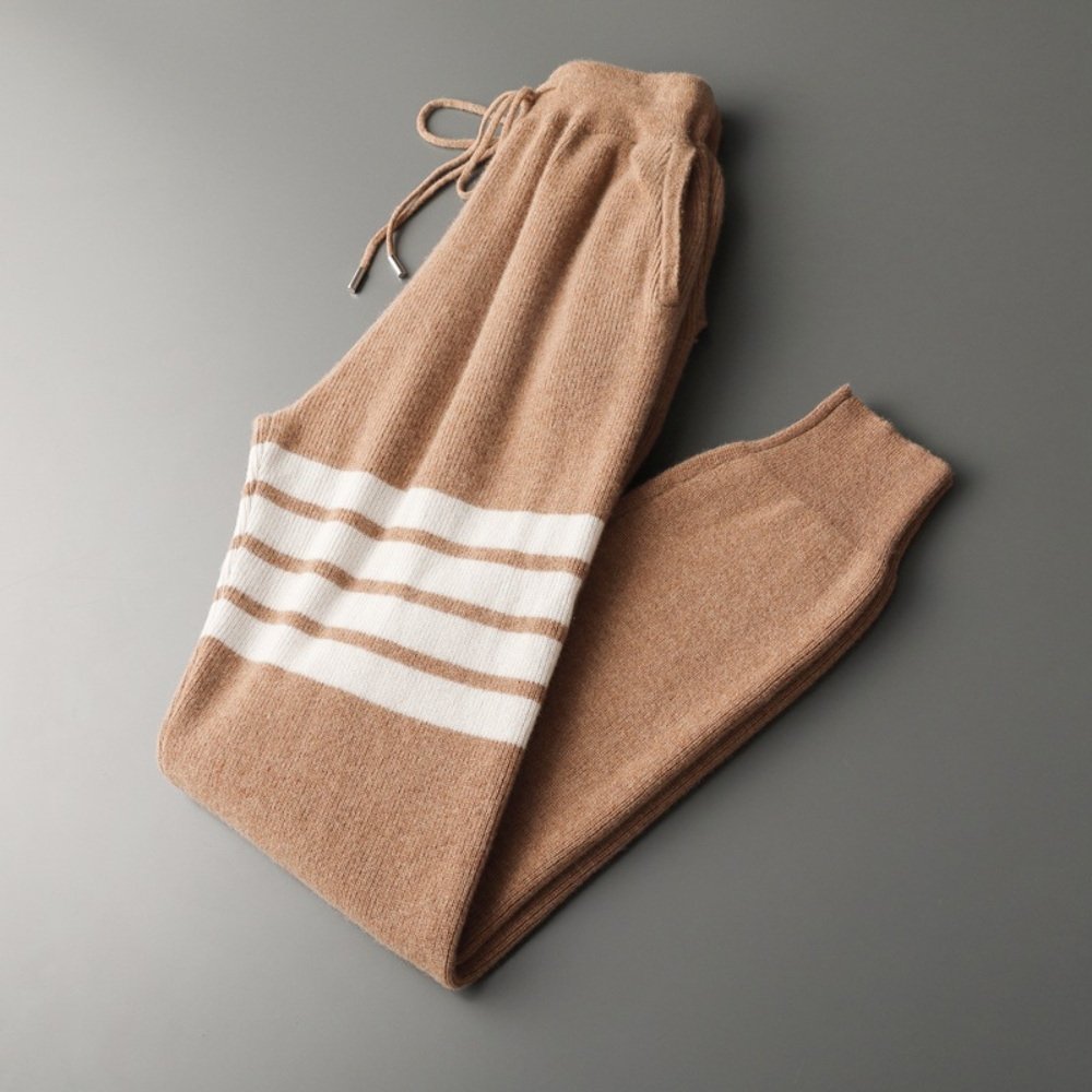 Knitted Hoodie & Jogger Set | Striped Accents | Soft and Stylish