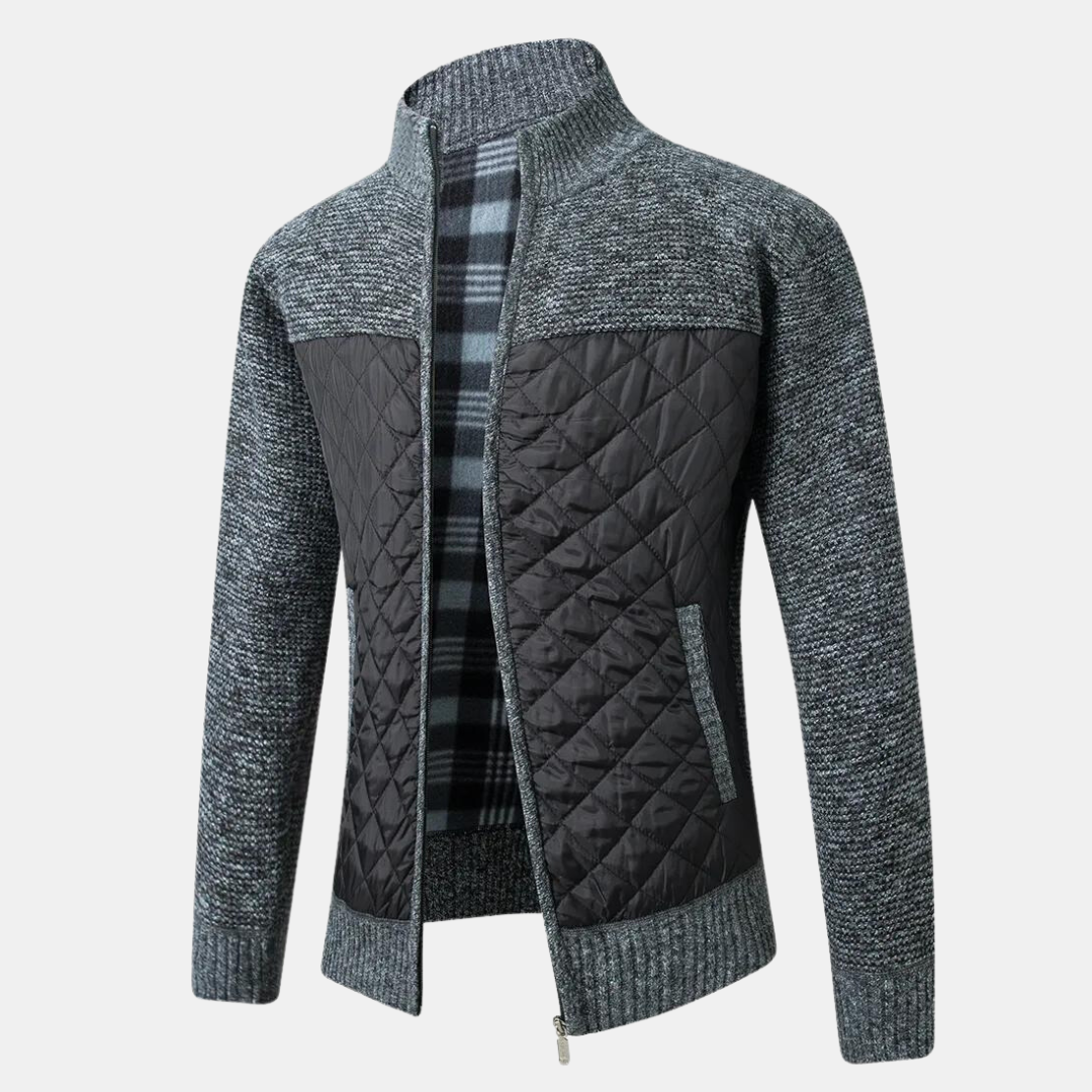 Quilted Knit Cardigan | Warm & Stylish | Versatile Design
