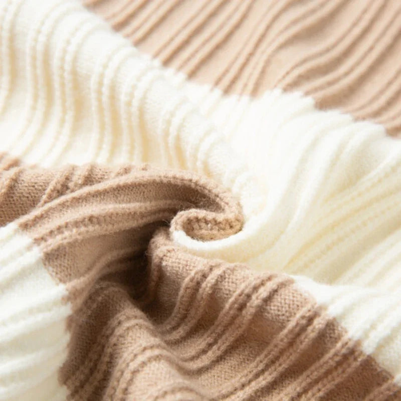 Striped Polo Sweater | Classic Design | Soft and Comfortable