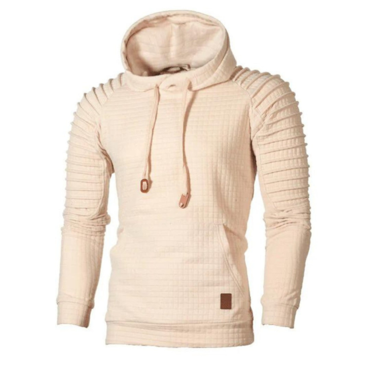 Textured Pullover Hoodie | Ribbed Sleeves | Stylish and Comfortable