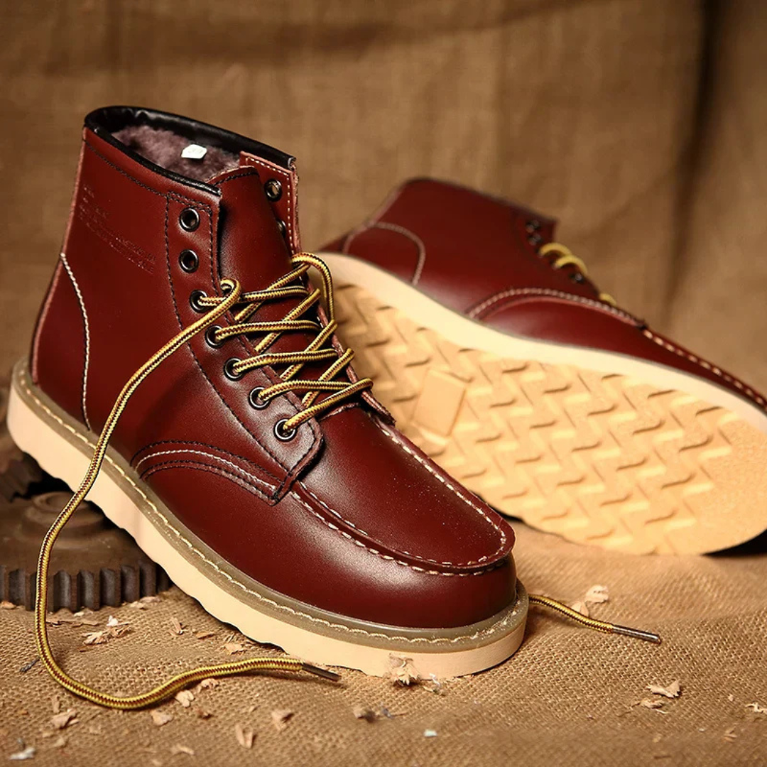 Lace-Up Leather Boots | Durable Design | Rugged and Stylish