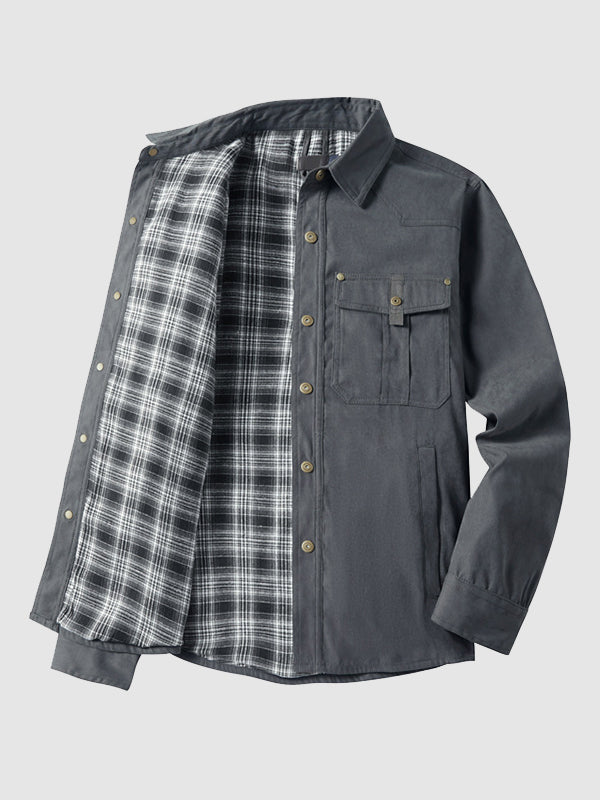 Fleece-Lined Shirt Jacket | Durable & Warm | Outdoor & Casual Wear