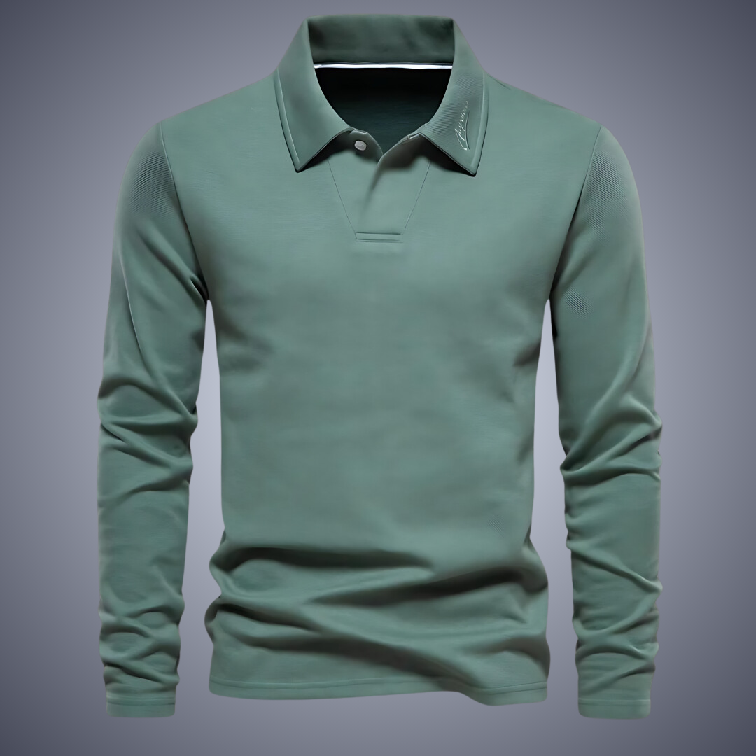 Men's Long-Sleeve Polo Shirt | Classic Fit | Soft Cotton Blend