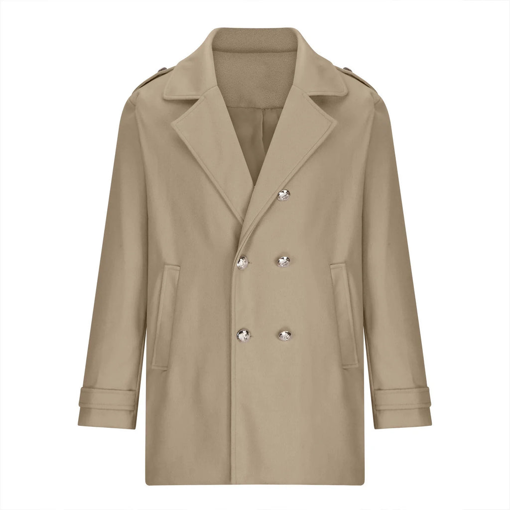 Double-Breasted Trench Coat | Wool Blend | Timeless and Sophisticated