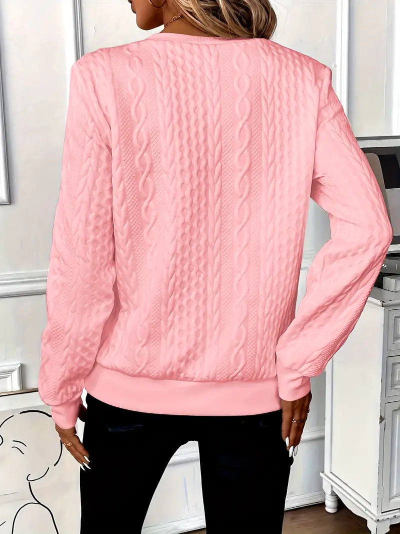 Zip-Neck Knit Pullover | Textured Design | Cozy and Chic
