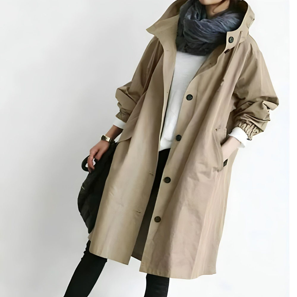 Oversized Hooded Trench Coat | Lightweight and Relaxed Fit | Stylish and Practical