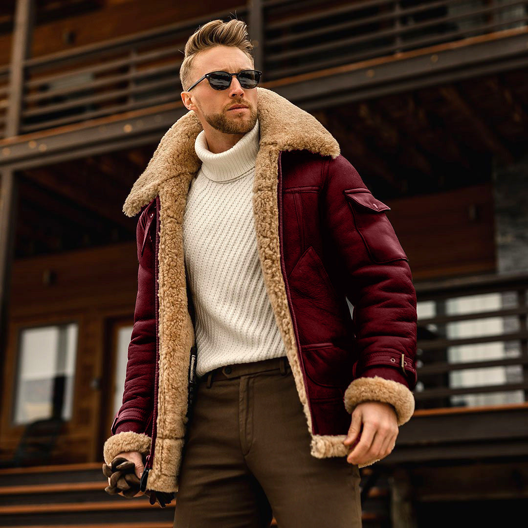 Aviator Shearling Jacket | Faux Leather | Warm and Stylish